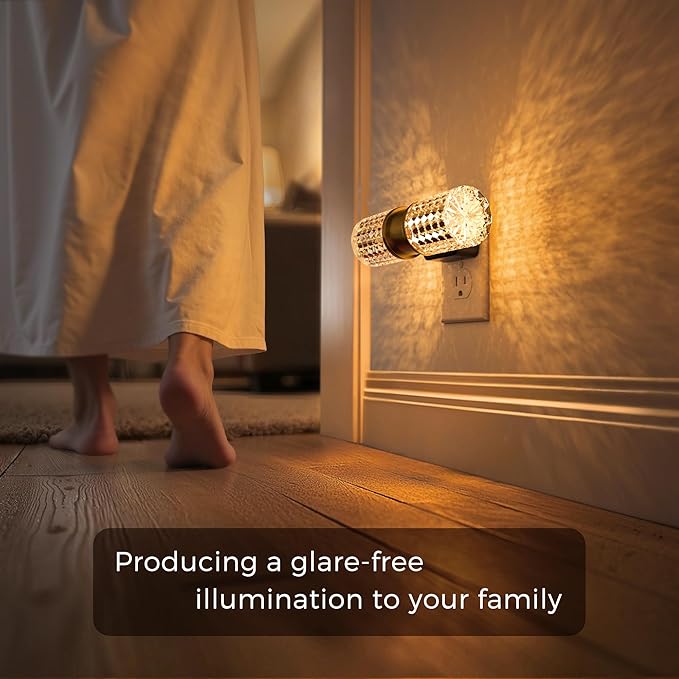 L LOHAS LED Night Light,Modern Night Lights Plug into Wall,2 Pack Amber-3000K-5000K Adjustable Color Temperature Night-Light,Dimmable Nightlights with Dusk to Dawn Sensor for Rooms Bathroom Hallway