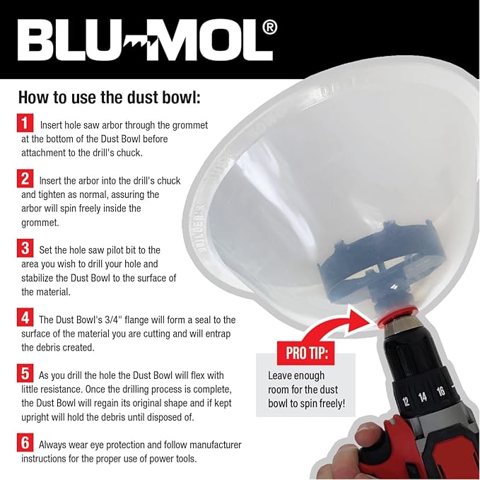 Disston E0215002 Two-Pack Blu-MOL RemGrit Hole Saw Accessories Dust Bowl, for Installing Recessed Lights and Works with All Hole Saws