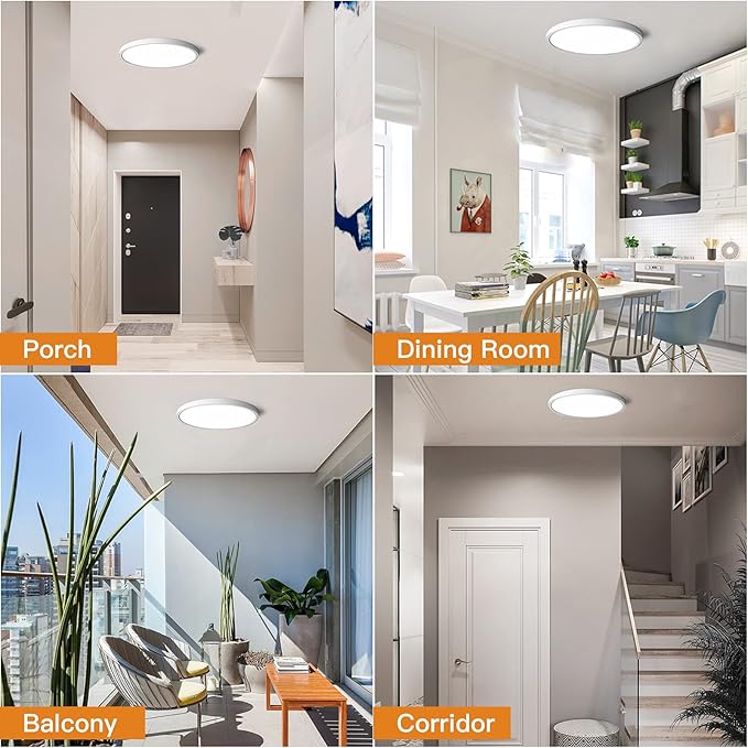 TALOYA Dimmable Flush Mount Ceiling Light,10Inch,20W,5 CCT,LED Ceiling Light Fixture for Bedroom,Kitchen,Living Room,White