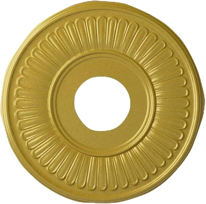 Ekena Millwork CM15BERGS 15-3/4" x 3-7/8" x 3/4" Berkshire Ceiling Medallion, Rich Gold