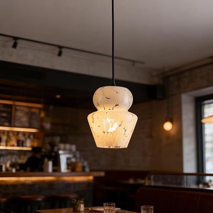 Industrial Pendant Light with Glass Shade Matte Black Pendant Lighting Adjustable Industrial Retro Style Hanging Light,Kitchen Island Farmhouse Pendant Lights Fixtures for Kitchen,Farmhouse