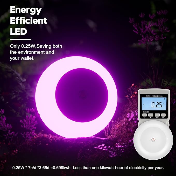 fesnne Night Light, Night Lights Plug into Wall, Dusk to Dawn Sensor, Pink Led Night Light 0.5W, 2 Pack Nightlight for Adults, Bedroom, Bathroom, Hallway, Kitchen