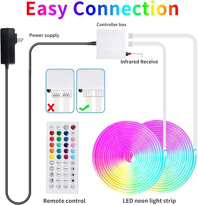 segrass 100ft LED neon Lights with Remote APP Control IP65 Waterproof Flexible Neon LED Strip Lights 24v RGB LED neon Rope Lights for Bedroom Room Outdoors Decor(2 Rolls of 50ft