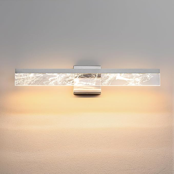 AIJIASI Brushed Nickel Vanity Light for Bathroom - 24 Inch Bathroom Lighting Fixtures Over Mirror 18W 3000K LED Vanity Lights Bar Modern Vanity Light Wall Mount
