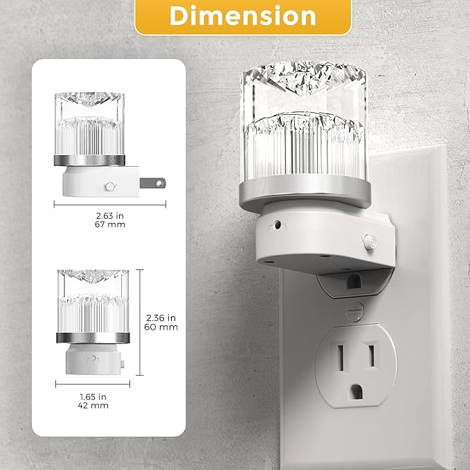 L LOHAS LED Night Light, 2 Pack Night Lights Plug into Wall, 3000K Soft Light LED NightLights, Built in Dusk to Dawn Sensor for Hallway, Bathroom, Rooms