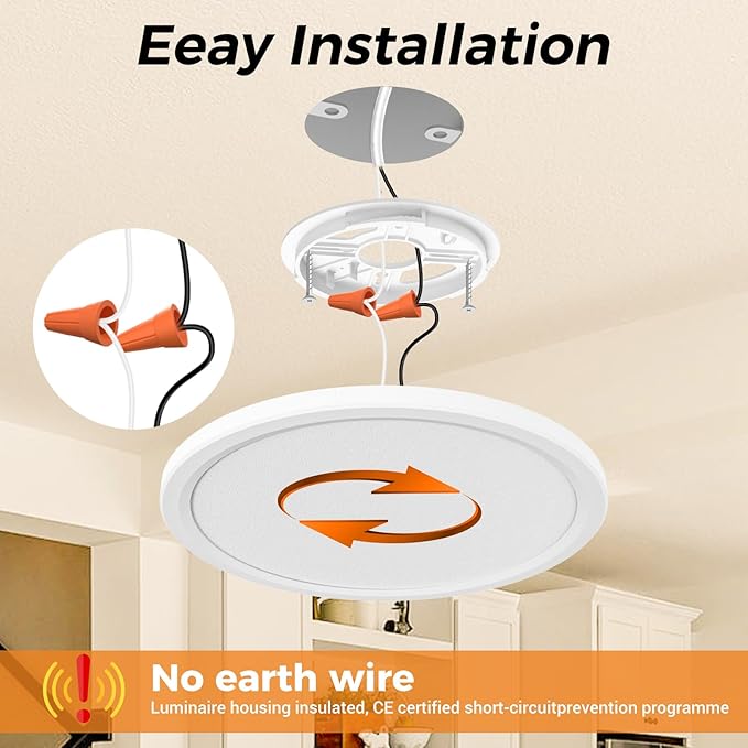 slochi 6Pack LED Flush Mount Ceiling Light, 280W Equivalent Super Slim LED Ceiling Light, 3000K-6500K Selectable, 24W 2800Lm Round Light Fixture for Bedroom, Bathroom, Closet, Hallway