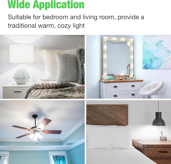BUBO Ceiling Fan Light Bulbs 60 Watt Equivalent, E12 LED Bulb Daylight White 5000K, 5.5W Small Base LED Light Bulbs, A15 Candelabra Base Bulb, 120V, 650LM, Non-Dimmable, 20 Pack