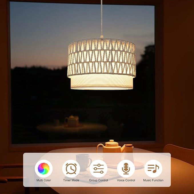 ZSLAIFU Hanging Lamp Plug in Pendant Light, 15FT White Hanging Lights with Plug in Cord, Hanging Light with Bulb and Remote, Hanging Lamps for Bedroom, Living Room, Kitchen, Farmhouse