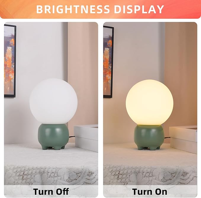 Arturesthome Creative Table Lamp Modern Desk Lamp for Living RoomDining Room,Office Table Light with Glass Round Shade Green(Include G9 Bulb)