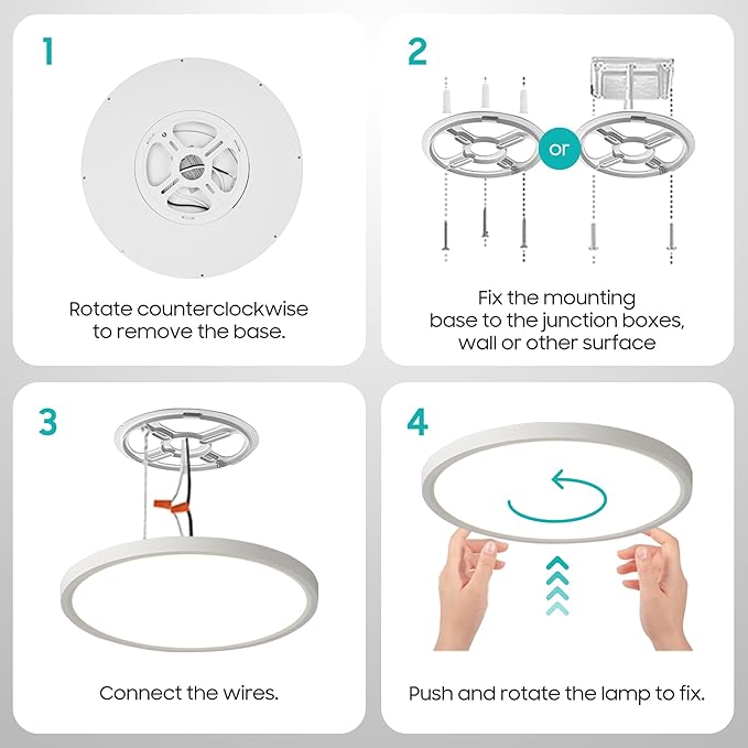 6PACK 32W 3520LM LED Flush Mount Ceiling Light Fixture, 15.8 Inch 2700K 3500K 4000K 5000K 6500K Selectable, Ultra-Thin Flat Ceiling Lamp for Kitchen Bedroom Laundry Hallway, Black