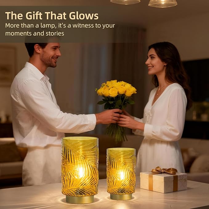 Battery Operated Table Lamp, Cordless Lamps for Home Decor, Battery Powered Nightlight with LED Bulb with Timer, Decorative Lights for Living Room Bedroom Tabletop Entryway Centerpiece Gift(S Yellow)