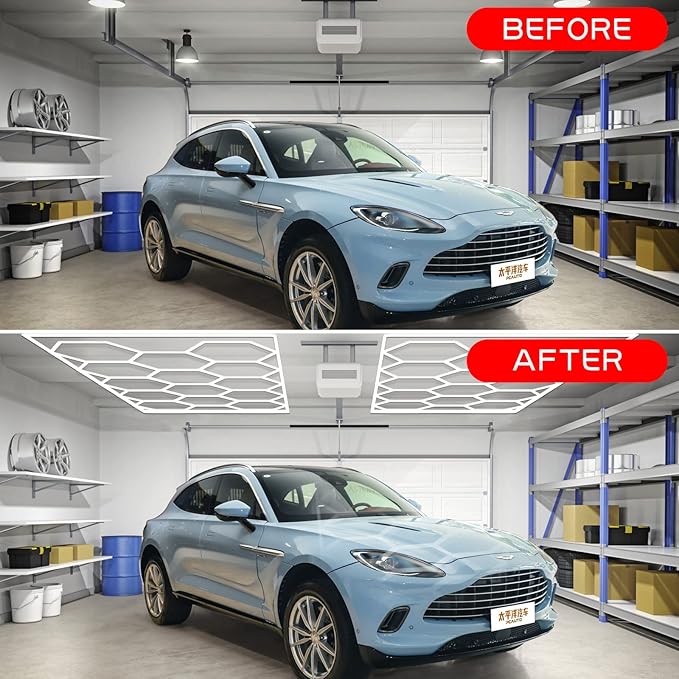 LZHOME LED Hexagon Garage Light - Super Bright 900W 108000LM Car Detailing Shop Ceiling Lights Lighting System for Home Gym Workshop Basement Warehouse 45CM/Lamp Tube