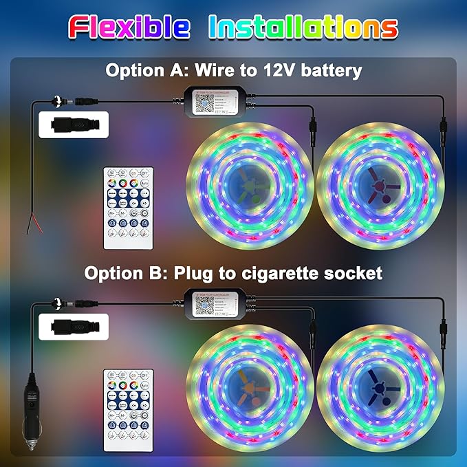 Lichaser Boat LED Strip Light RGB+IC, Marine LED Light Strip for Pontoon with Remote, Segment App Control Boat Light Waterproof 12V, Cool Stuff for Jon Boat, Bass Boat, Camper, RV (33ft)