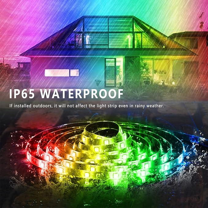 Ledagic 400ft (2*200ft) Outdoor Led Strip Lights Waterproof, Ip68 Outside Led Light Strip Waterproof with Remote and App Control, Exterior Led Rope Lights Music Syne RGB Strip Lights for Party Decor