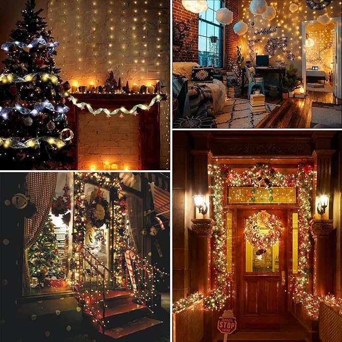 50ft Fairy Lights Plug in, Dimmable 25 Colors 14 Modes RGB+Warm White Color Changing String Lights,150LED Twinkle Lights with Remote, Christmas Fairy Lights for Indoor Outdoor Party Xmas Décor