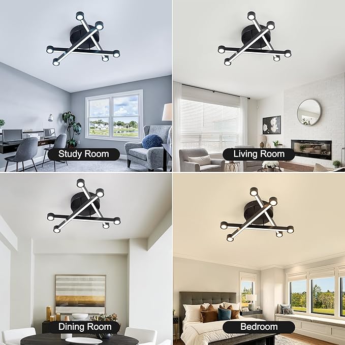 LED Mount Ceiling Light, Modern Close to Ceiling Light, Dimmable 3000K-6000K, LED Ceiling Lamp for Bedroom, Living Room, Dining Room, Kitchen