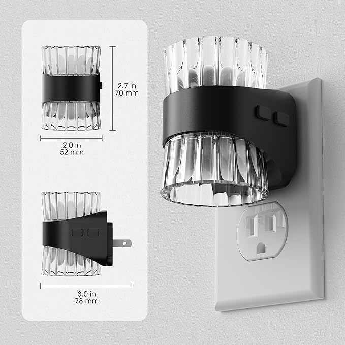 Briignite Night Light, Night Lights Plug into Wall, LED Clear Night Light for Kids, Adjustable Brightness NightLights with Dusk to Dawn Sensor for Bedroom Bathroom, 3000K/4000k/5000K, 2 Pack