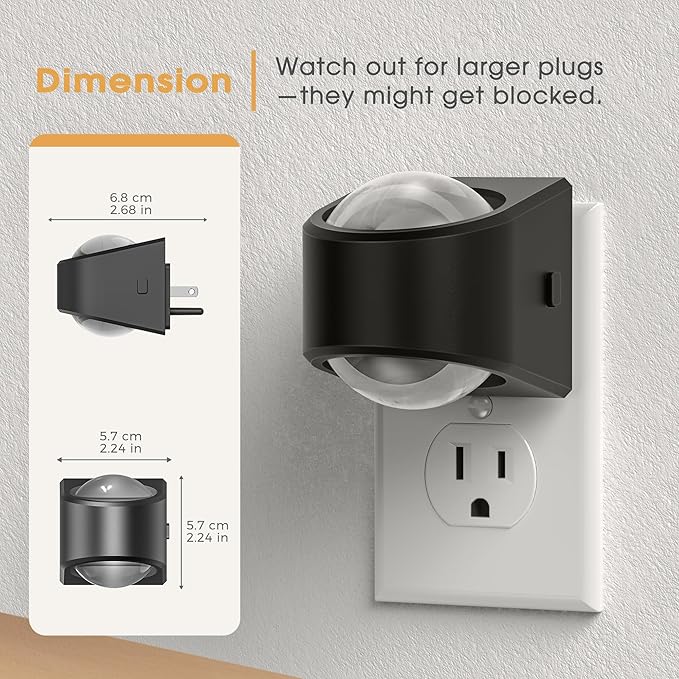 Briignite Projector Night Light, Night Lights Plug into Wall, Soft White for Bedroom, Dimmable Brightness Dusk to Dawn Nightlight for Kids, Nursery, Bathroom, Home Decor, Gaming Room, 2 Pack