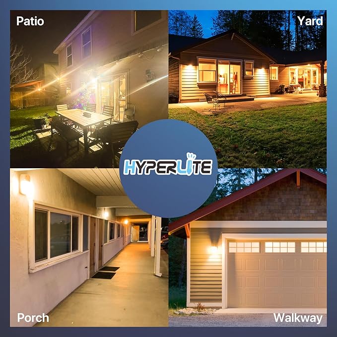 HYPERLITE LED Wall Pack 30W: 2Pack 3600lm 3000K Security Lights - Outdoor LED Wall Lights with Dusk to Dawn Photocell for House and Deck UL Listed