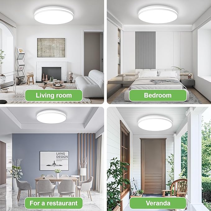 Airand 10.2 Inch Flush Mount Ceiling Light Fixture, 20W LED Ceiling Light Fixture Daylight White, 5000K Round Waterproof Surface Mount Ceiling Light for Shower Dining Living Room Bedroom Kitchen