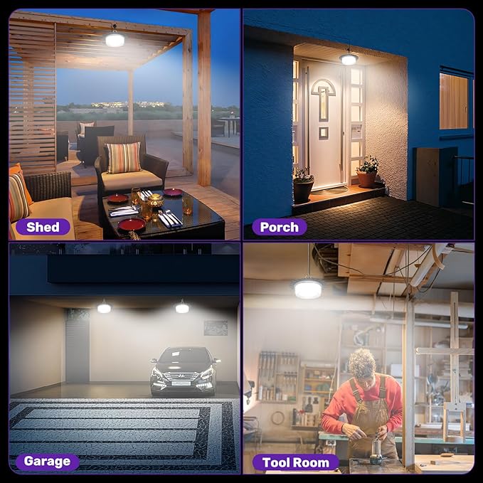 Solar Shed Light Outdoor Indoor, Upgrade 244 LED 360° Lighting Motion Sensor Pendant Light, Waterproof Solar Lights with Remote Control, Timer, 5 Modes for Shed Gazebo Garage Barn (1)
