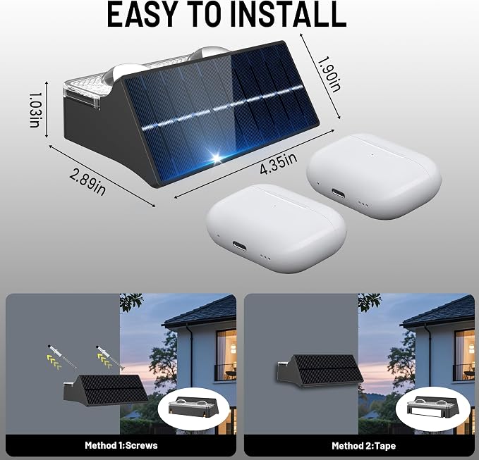 Solar Fence Lights Outdoor,Solar Up and Down Lights Garden Fence Wall Lights Solar Powered IP65 Waterproof 9 Colors 11 Modes RGB Fence Lighting for Patio/Backyard/Porch/Fence (8)