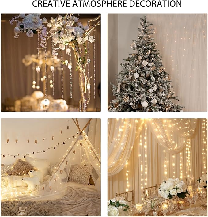 AdasBridal Diamond Beads String Fairy Lights Battery Operated - Clear Acrylic Crystal Bead Strand 20 Led String Lights 3.94 Ft for Christmas Tree Hanging Wedding Centerpiece Party Decorations, 2 Pack