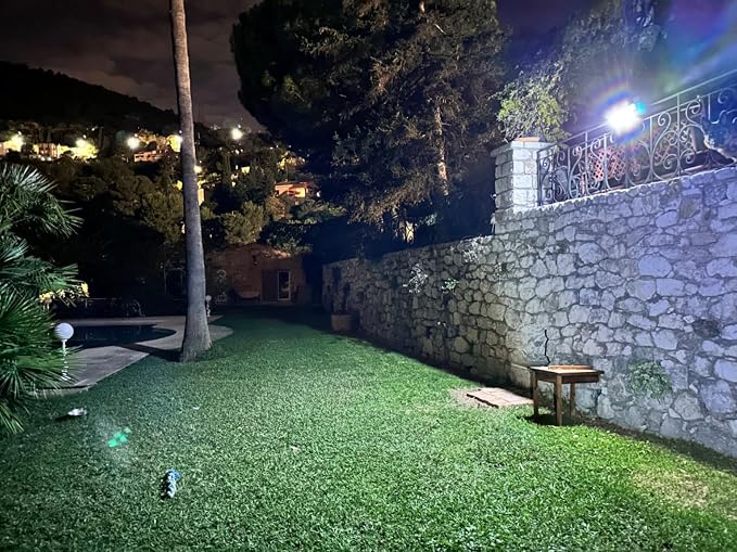 intelamp Solar Outdoor Lights,6000mAh Motion Sensor with Dual Sensors,Waterproof Solar Flood Lights 270°Wide Angle for Outside with 3 Modes