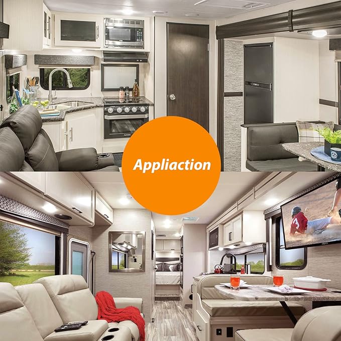 Dream lighting RV 12volt LED Ceiling Lights Interior Trailer Boat Dome Light with Switch 4000K Pure White Lighting 5.4W 4.5inch Pack of 2