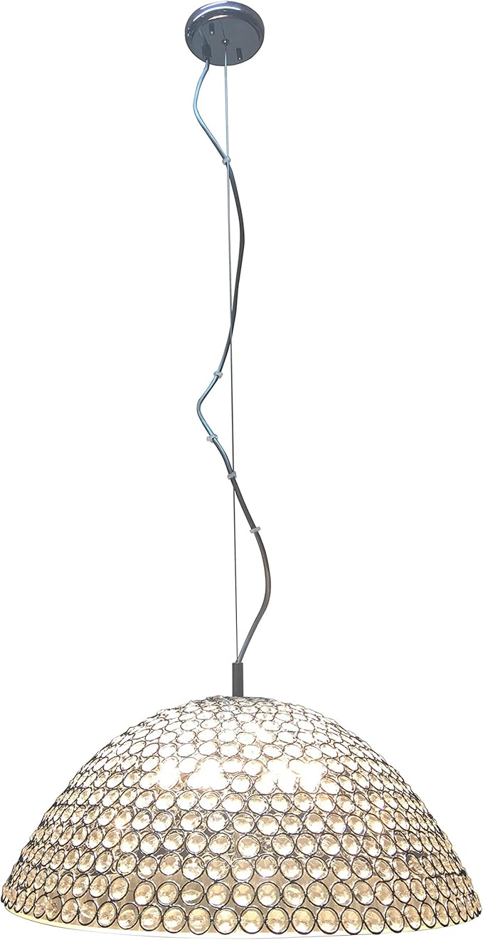 Decor Therapy CH1936 Lyla Dome Pendant Light, Chrome and Clear