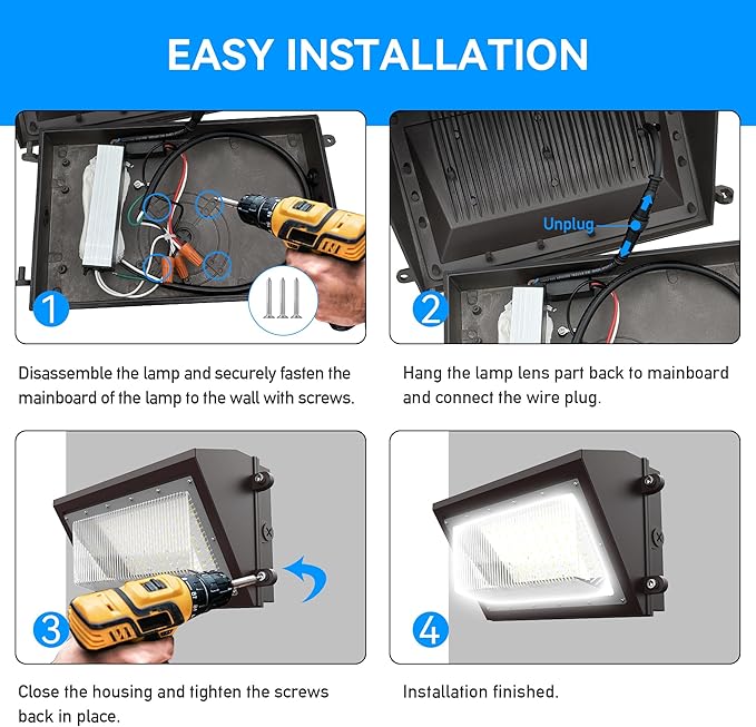 120W LED Wall Pack Light with Dusk-to-Dawn Sensor, 16800LM 5000K LED Security Flood Lighting, 120V Outdoor LED Wall Lights for Parking Lots|Warehouses|Factories|Yard, 2 Pack
