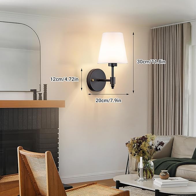 YHCDLAMP Battery Operated Wall Sconces Set of Two, Rechargeable Wireless Wall Lights with 10000mAh RGB Dimmable Detachable Bulb, Battery Sconces Wall Decor with Remote for Bedroom Living Room Hallway