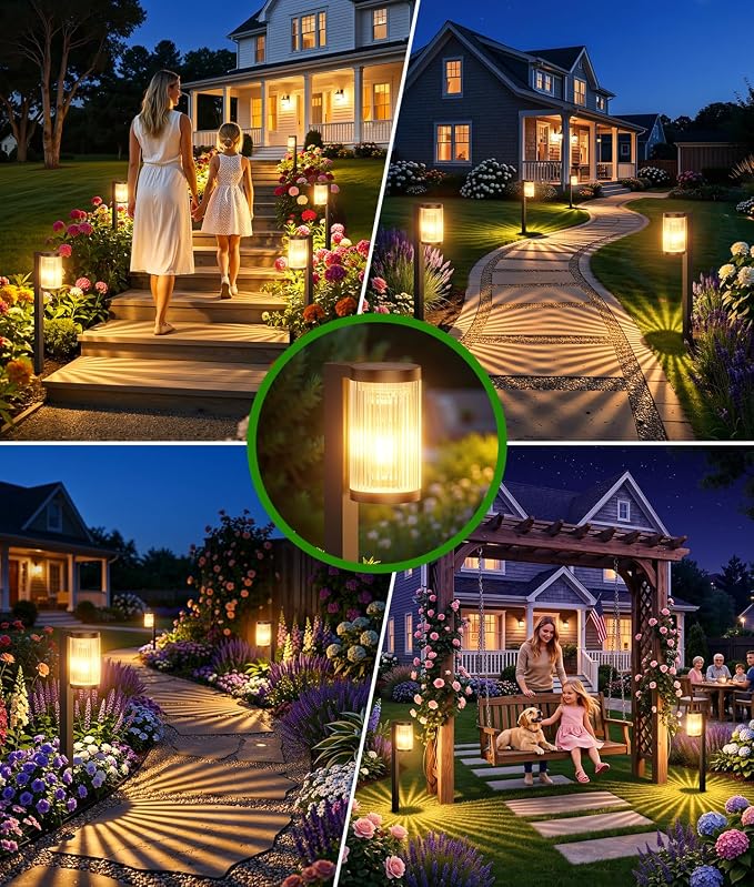 ELECLINK Solar Pathway Lights Outdoor, 6 Pack Upgraded Outdoor Solar Lights for Outside Super Bright Up to 15Hrs, IP65 Waterproof Solar Garden Lights for Yard Path Sidewalk Driveway Walkway Decor