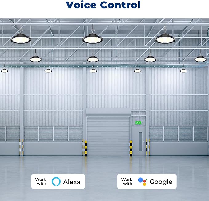 CINOTON Smart UFO LED High Bay Light 210W 29400lm, 2700K-6500K 1-100% Brightness Stepless Dimm Aluminum Shop Lights, ETL Listed Lighting for Garage Workshop, APP/Alexa/Remote Control, 120-277V, 1 Pack