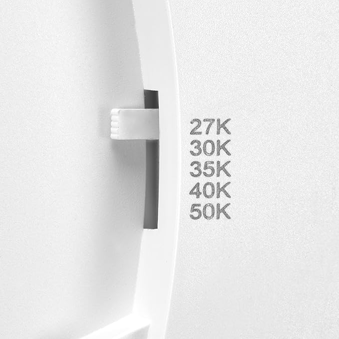 Maxxima 16 in. LED Flush Mount Ceiling Light, 3500 Lumens, 5 CCT 2700K/3000K/3500K/4000K/5000K Panel Light, White Trim Round Fixture, Dimmable for Modern Bedroom, Kitchen, and Living Room Lighting