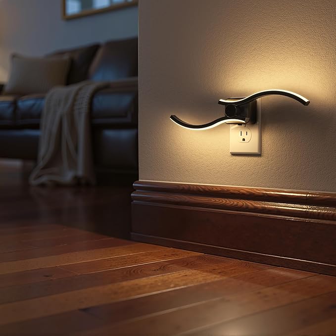 Briignite Night Lights Plug into Wall 2 Pack, Wall Sconce Night Light with Dusk to Dawn Sensor, Dimmable Night Light Plug in, 1W 3000K Soft White for Adults Kids Room Bedroom Bathroom Hallway Kitchen