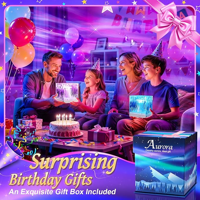 Birthday Gifts for Women Teen Girl Gifts Trendy Stuff Northern Lights Projector, 18-Color Cool Stuff Gifts for Teenage Girls Boy Mood Lighting, Galaxy Projector for Bedroom Cute Room Decor Aesthetic