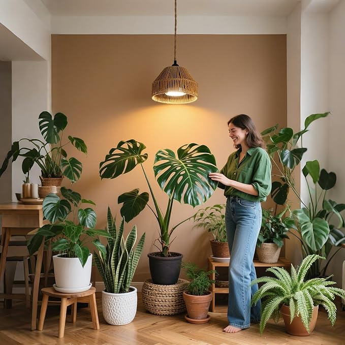30W Suspended Indoor Plant Growth Light, 24-Hour Cycle Timer, 4000k Full Spectrum LED, Suitable for Large Tall Plants, Gardens, Flowers, and greenhouses, Suspended Plant Pendant Light