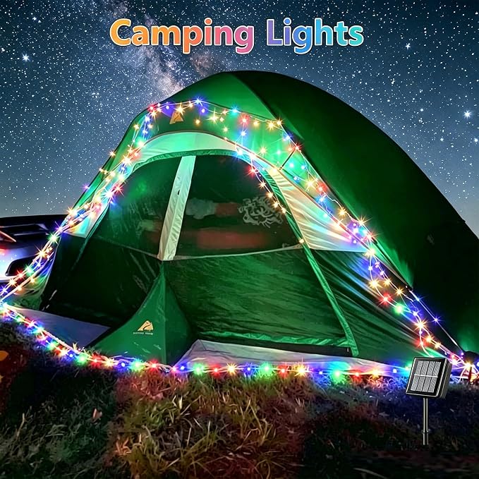 LairtPOW Solar Rope Lights Outdoor, 39FT 100 LED Solar Trampoline Lights with 8 Modes, IP67 Waterproof Color Changing LED Rope Lights for Trampoline Backyard Patio Tree Christmas Decor, Multicolor