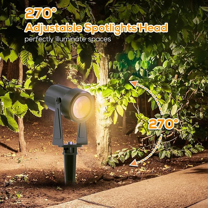 SUNTHIN Outdoor RGBW Landscape Lighting with Remote, Dusk to Dawn, 16 Pack | Color Changing Spot Uplights, IP65 Waterproof, Timed, Dimmable, Extendable, Low voltage