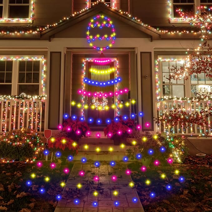 Baquler 15ft Easter Decor Egg Lights 350 LED 8 Modes Plug in Curtain Window Lights Egg Sign for Outdoor Home Bedroom Wedding Indoor Party Easter Decor