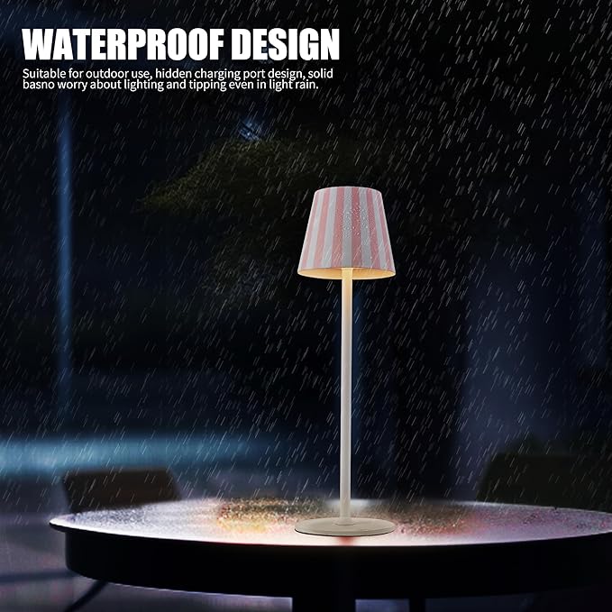 IMQSQIK 2 Pack Cordless Table Lamp, 5000mAh Portable Rechargeable LED Desk Lamp, 3 Color Modes Stepless Dimming Table Light with Memory Function, for Dinner, Patio, Home, Restaurant.