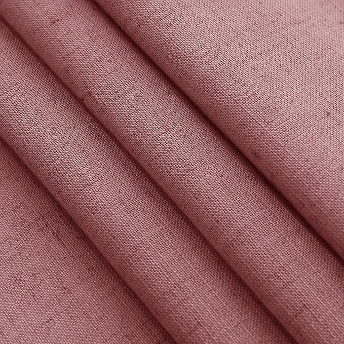 Canyon Rose Linen Curtains for Living Room 100 Inches Long Light Filtering Semi Sheer Curtain Back Tab Modern Farmhouse Decor Elegant Luxury Boho Girl Drapes for Bedroom Dinner Room 52x100, 2 Panels