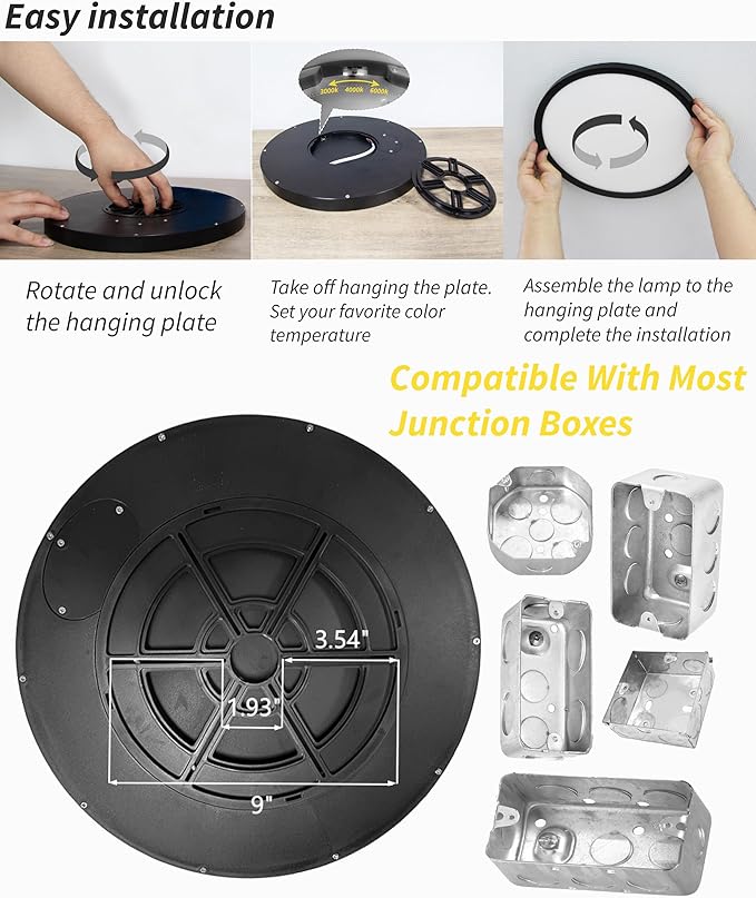 4Pack 16 Inch Led Flush Mount Ceiling Light,32W,3480LM,3000K/4000K/6000K 3CCT Selectable,Black Ultra-Slim Ceiling Lighting Fixture,Round Low Profile Flat Panel Light for Bedroom,Kitchen,Hallway,Office