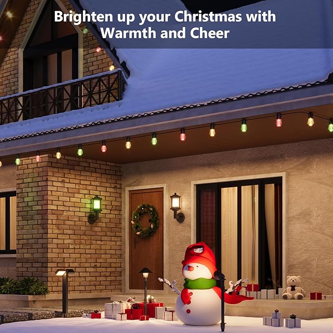 XMCOSY+ Outdoor Wall Lights, 1100LM Smart Porch Lights Outdoor, RGBCW LED Outdoor Sconce Lights, WiFi APP Control, Compatible with Alexa, IP65 Waterproof Exterior Lighting Fixtures, 2 Pack