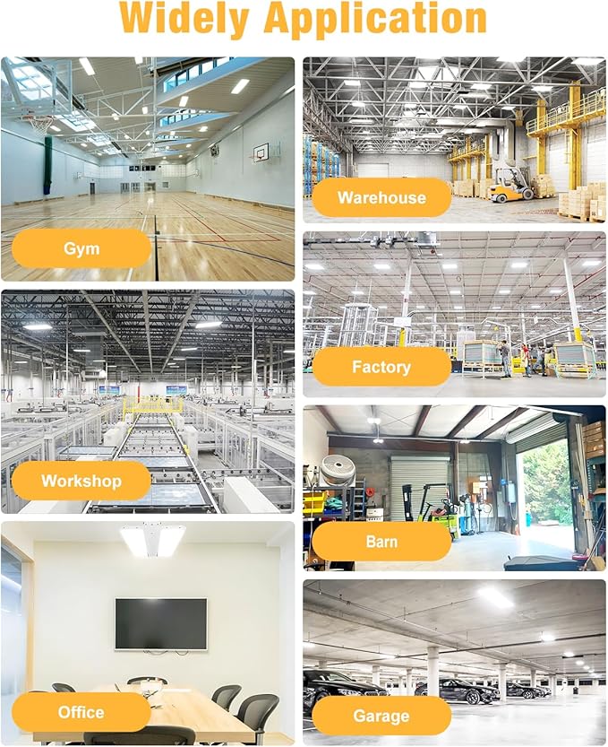 300W LED Linear High Bay Light, 45000LM LED Linear Shop Light Commercial 120-277V, 5000K High Bay Lights for Warehouse, Garage Factory, UL Listed, 5 Years Warranty, White