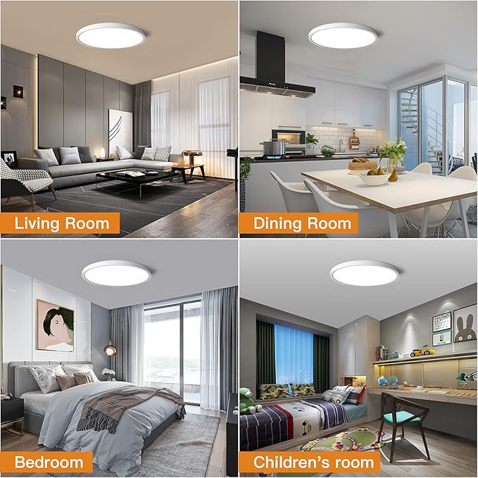 TALOYA Dimmable Flush Mount Ceiling Light,15.8Inch,24W,5 CCT,LED Ceiling Light Fixture for Bedroom,Kitchen,Living Room,White