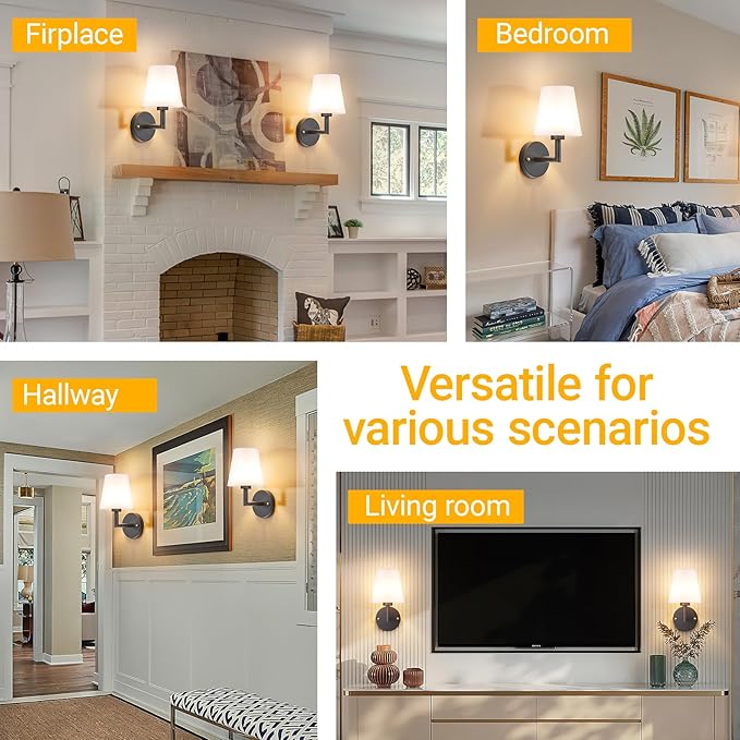 Nekhung Battery Operated Wall Sconces Set of 2, Wireless Wall Light with 10000mAh RGB Dimmable Magnetic Bulb, Rechargeable Wall Sconce with Remote Control for Bedroom Living Room