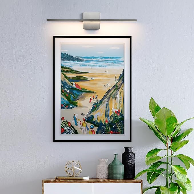 Bathroom Light Fixtures Over Mirror - 24inch Dimmable Brushed Nickel Vanity Lights for Bathroom 18W LED Vanity Light Bar 3500K Modern Wall Sconce Lighting for Mural