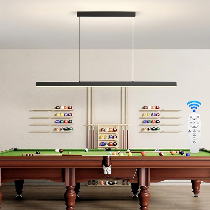 LED Island Lights, 71" LED Linear Pendant Light Fixtures,3300k-6500K Dimmable Pool Table Light with Remote, Modern Pendant Lights for Kitchen Dining Room Living Room Office Bar Billiard Table Light